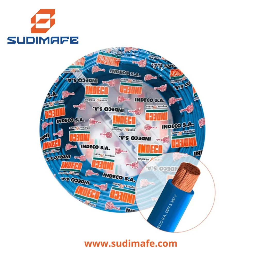 Cable GPT-3 14AWG indeco 450750v azul 100 metros