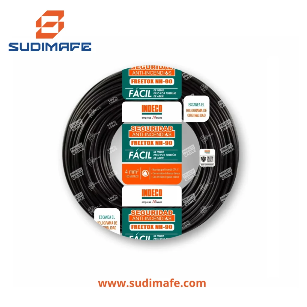 Cable NH-90 4mm2 indeco 450750v negro 100 metros