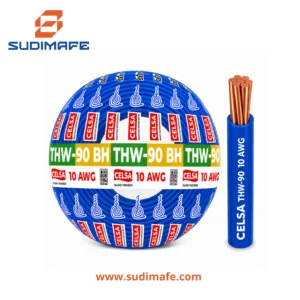 Cable THW-90 BH azul de 10 AWG CELSA – 100 metros