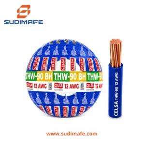 Cable THW-90 BH azul de 12 AWG CELSA – 100 metros