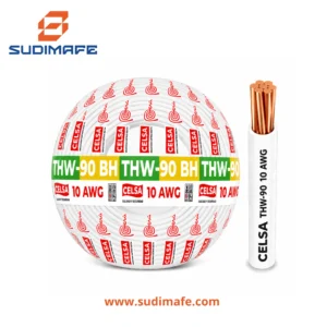 Cable THW-90 BH blanco de 10 AWG CELSA – 100 metros