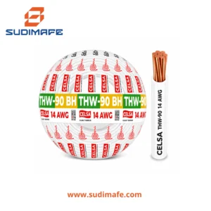 Cable THW-90 BH blanco de 14 AWG CELSA – 100 metros
