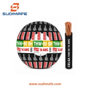 Cable THW-90 BH negro de 14 AWG CELSA – 100 metros