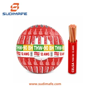 Cable THW-90 BH rojo de 12 AWG CELSA – 100 metros
