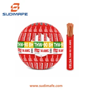 Cable THW-90 BH rojo de 14 AWG CELSA – 100 metros