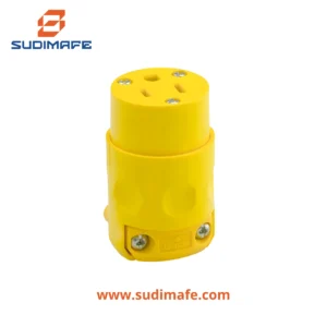 Conector aéreo Leviton 15A 125V L/T de PVC color amarillo