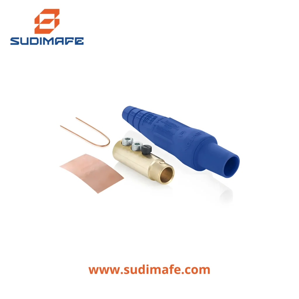 Conector Cam Type Female 400A 600V azul Leviton CAM LOCK para cable 2/0 a 4/0 AWG