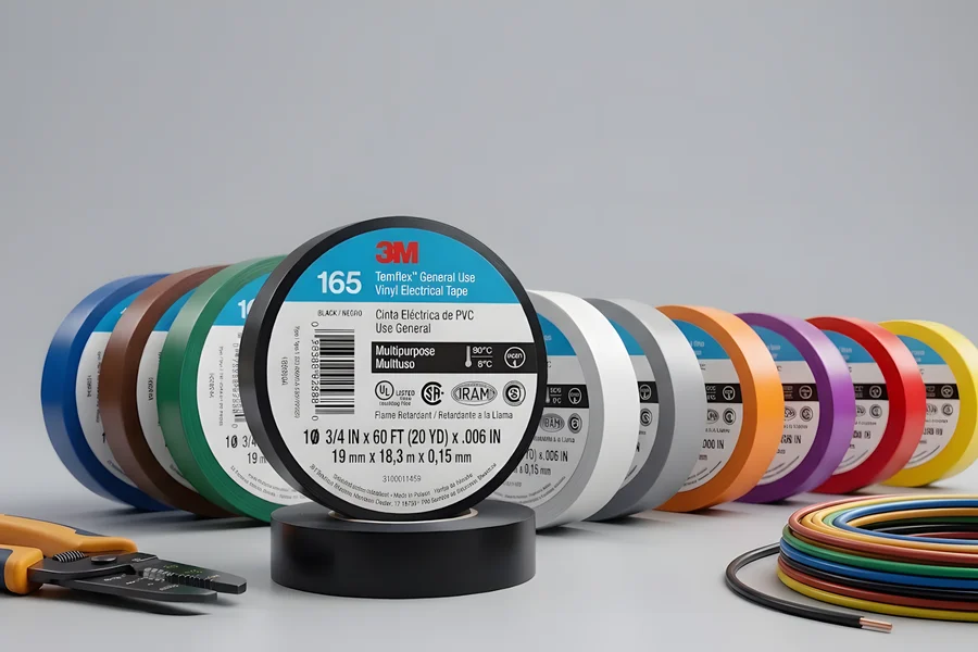 Cinta aislante 3M Temflex 165 en diferentes colores para instalaciones eléctricas