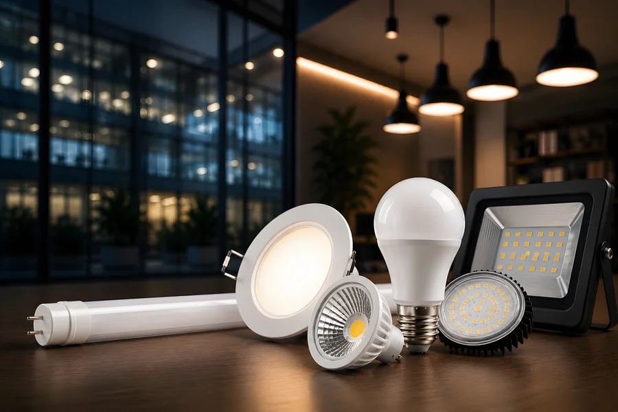 Iluminación LED para ahorrar energía con diferentes luminarias