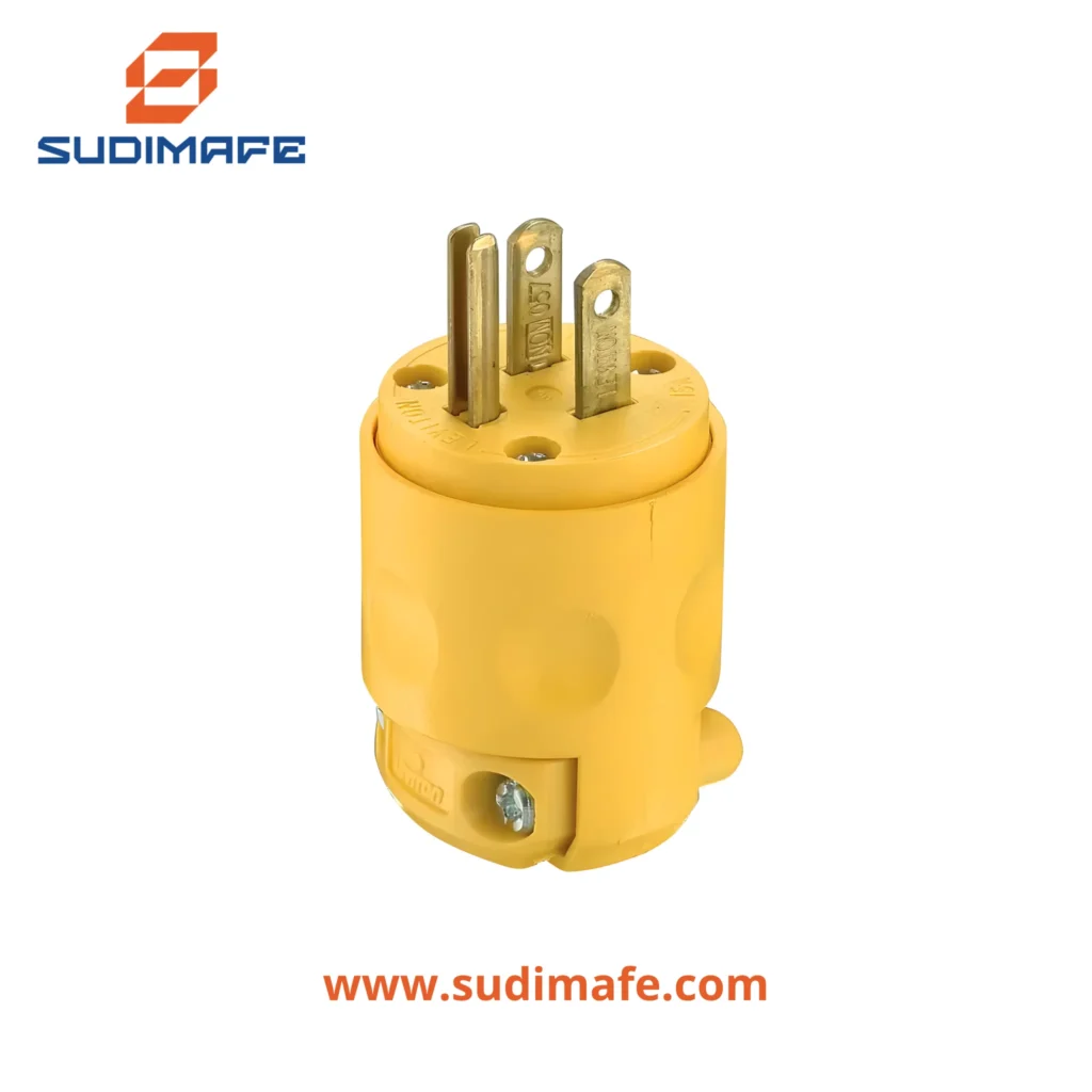 Enchufe 15A 125V línea a tierra PVC amarillo Leviton
