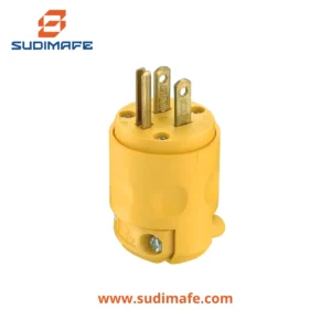 Enchufe 15A 125V línea a tierra PVC amarillo Leviton