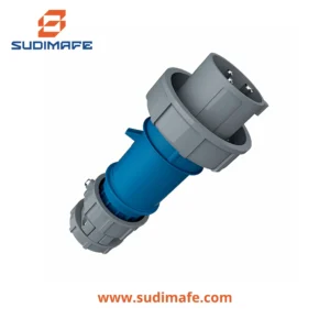 Enchufe Industrial Mennekes PowerTOP 16A 2P+T 230V Azul 6H IP67 con pines niquelados