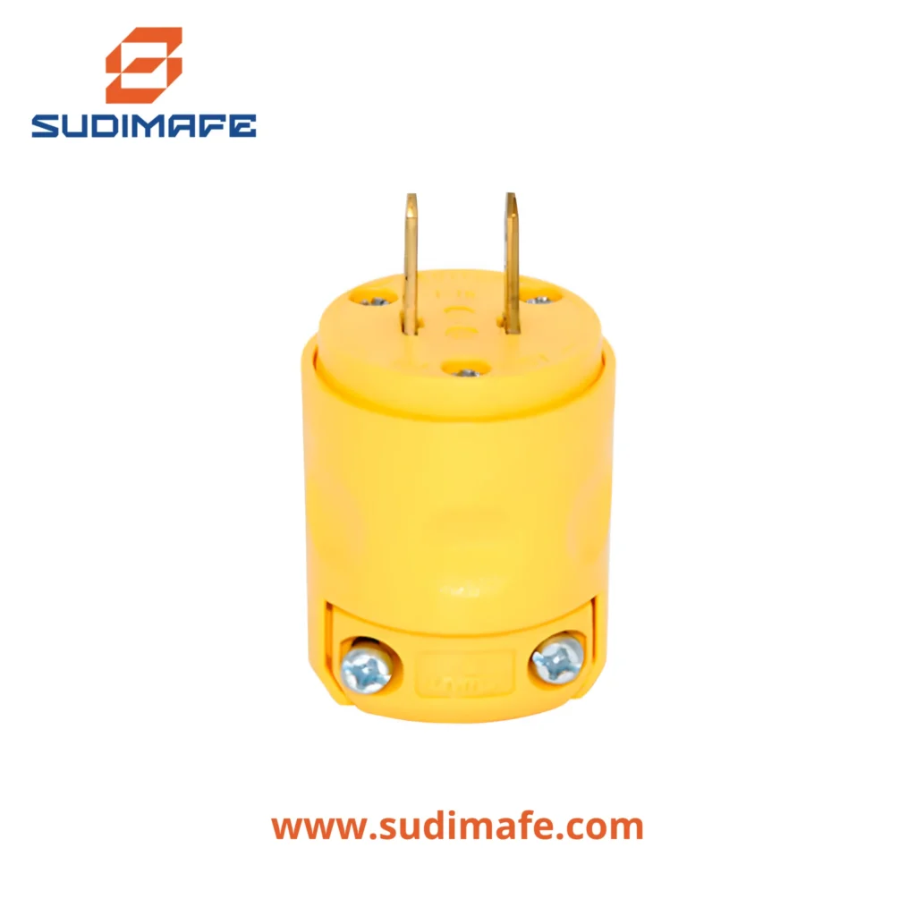 Enchufe 2 patas 15A 125V PVC amarillo Leviton