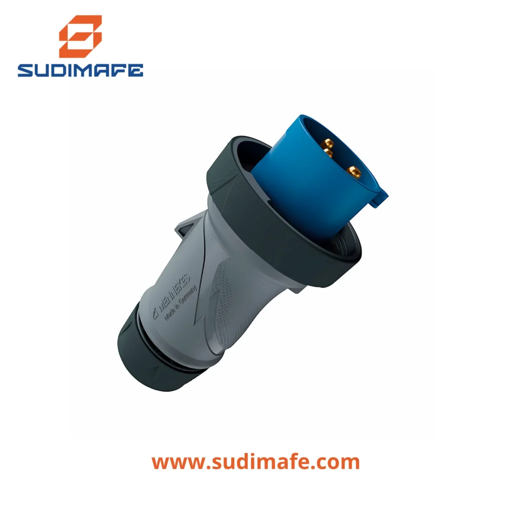 Enchufe Mennekes 32A 2P+T 250V azul 6H IP67/69 POWERTOP XTRA