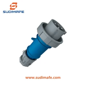 Enchufe industrial Mennekes 32A 3P+T 230V azul 9H IP67 PowerTOP Plus con pines niquelados
