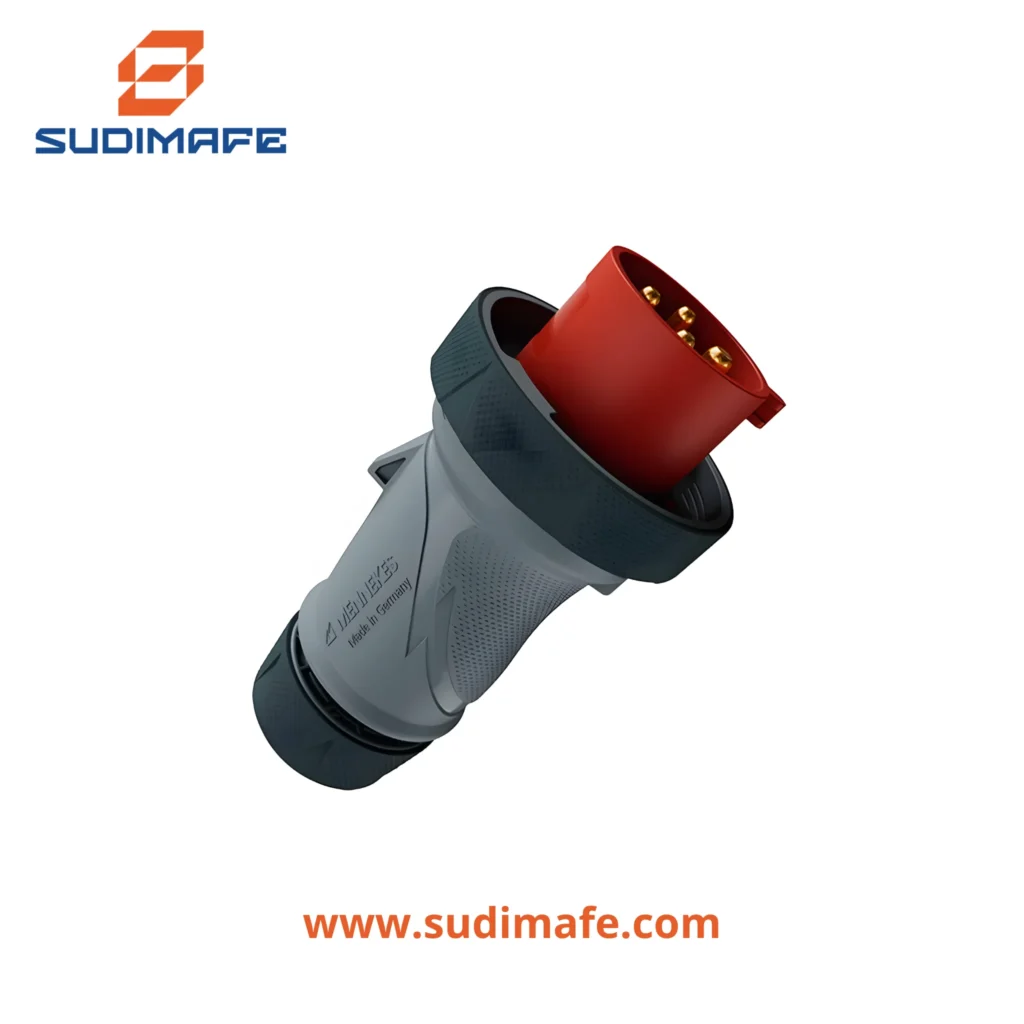 Enchufe industrial Mennekes 32A 3P+T 415V rojo IP67 IP69 PowerTOP Xtra