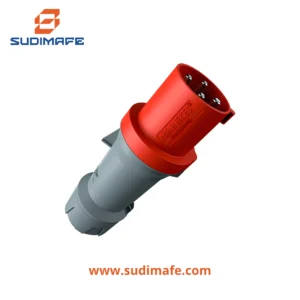 Enchufe industrial 63A 3P+T 415V Mennekes rojo 6H IP44 Powertop Plus.