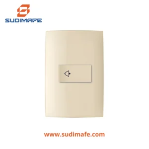 Interruptor simple pulsador Leviton 10A 250V con símbolo y placa Cien color marfil