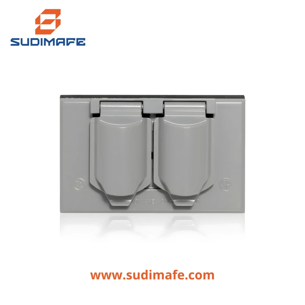 Placa doble hermética horizontal de aluminio Leviton