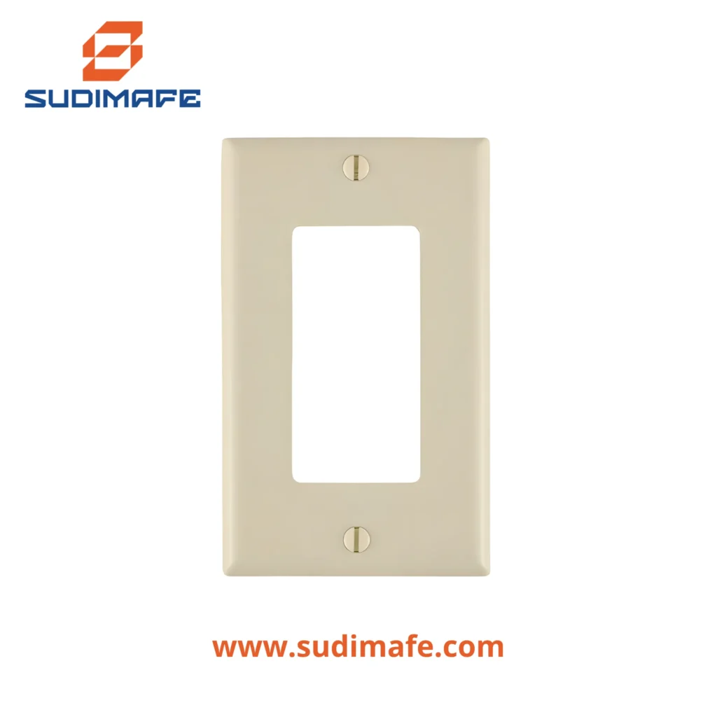 Placa simple Decora de nylon color marfil Leviton para instalaciones eléctricas