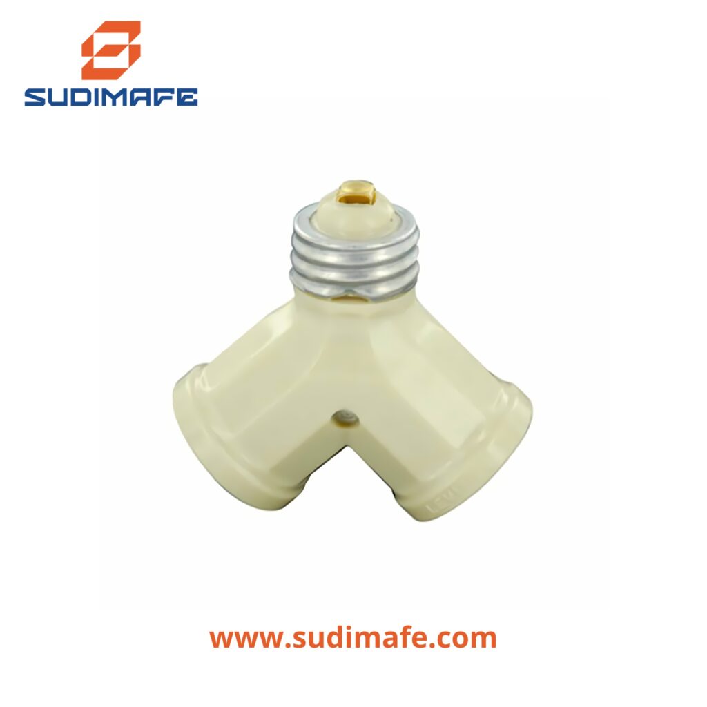 Socket E27 Doble Baquelita Leviton para lámparas con rosca E27