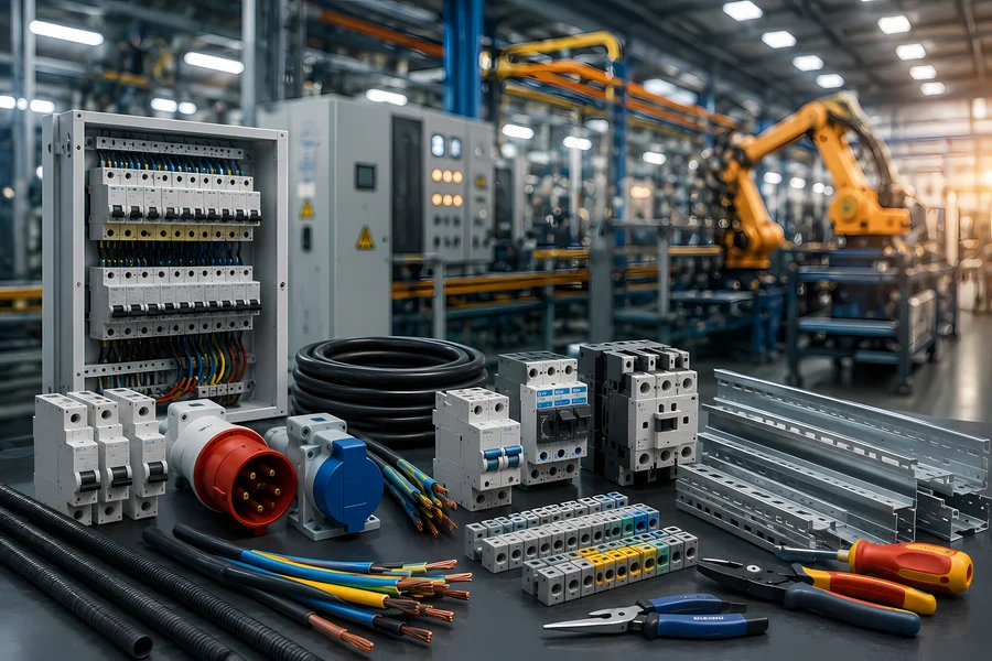 Soluciones eléctricas para industrias con tableros eléctricos, interruptores, conectores industriales y materiales eléctricos de alta calidad para proyectos industriales de SUDIMAFE.