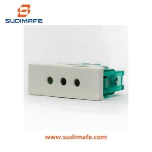 Toma 3 en línea bipolar 10A 250V Cambre blanco
