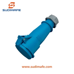 Toma aérea MENNEKES 32A 2P+T 250V azul 6H IP44 para instalaciones eléctricas industriales