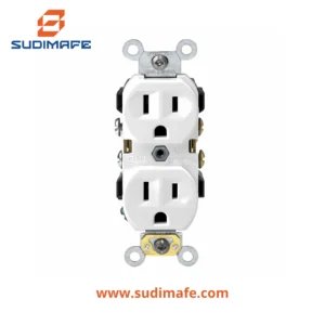 Toma Doble Empotrable Comercial Leviton 2x15A L/T 125V Blanco