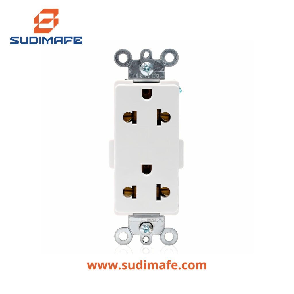 Toma Doble Empotrable Decora Universal Leviton Blanco 15A 125V 16A 250V