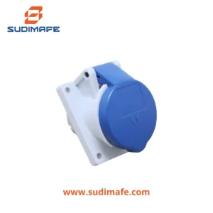 Toma empotrable inclinada 16A Mennekes 2P+T 250V azul 6H IP44
