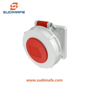 Toma empotrable Mennekes 32A 3P+T 440V rojo IP67.