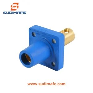 Toma empotrable CAM Type Female Leviton 400A 600V color azul para cable 2/0 a 4/0 AWG con doble perno