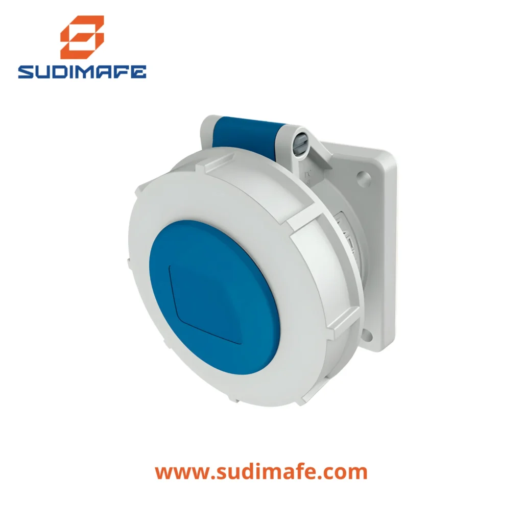 toma empotrable recta 16A 250V Mennekes azul IP67
