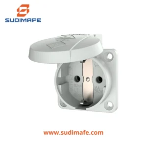 Toma empotrable Schuko 16A Mennekes gris 2P+T 250V IP54