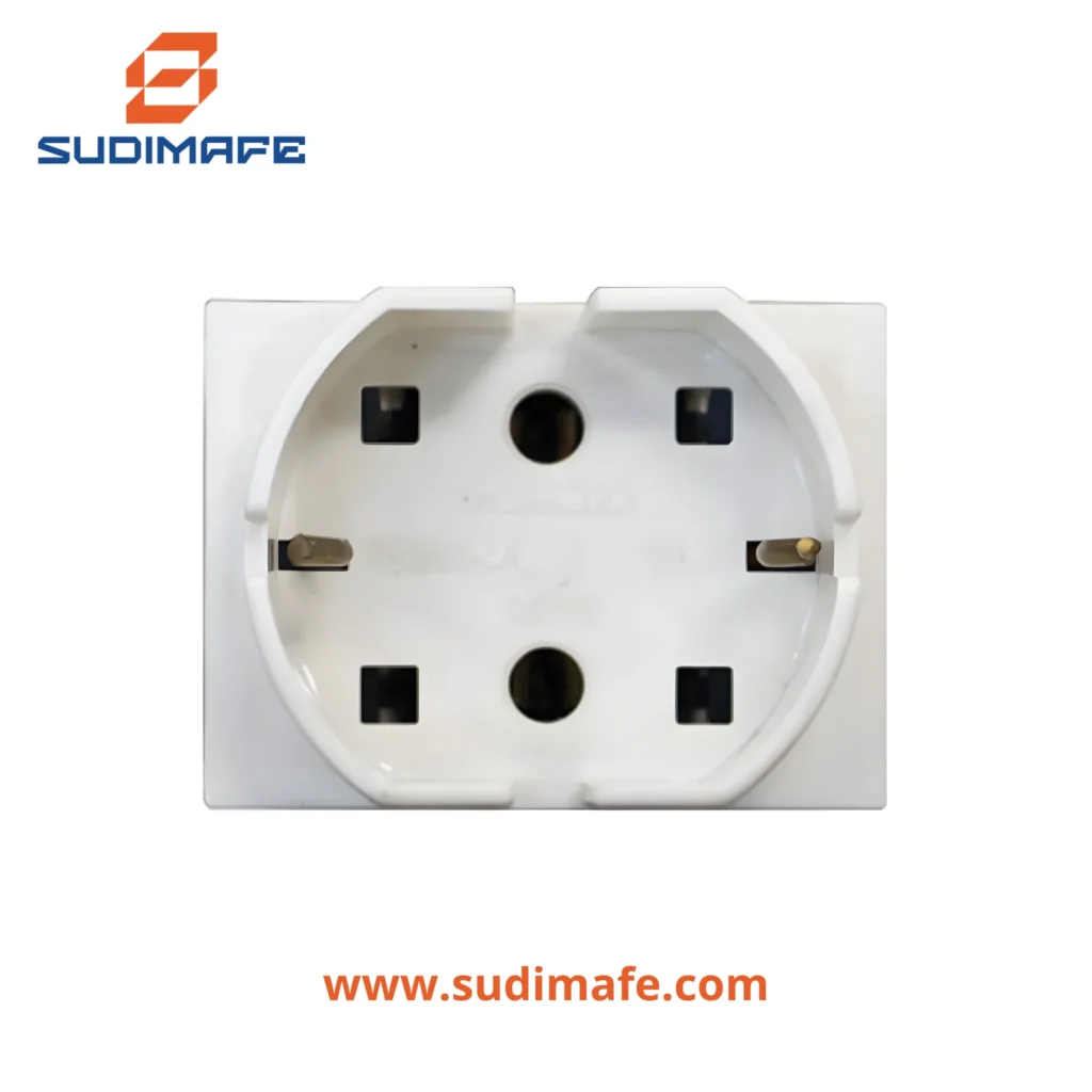Toma Schuko Cambre 16A 250V cuello largo blanco modelo 6917CL