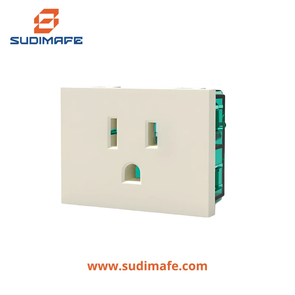 Toma americano Cambre 15A 125V NEMA 5-15R blanco de 2 módulos