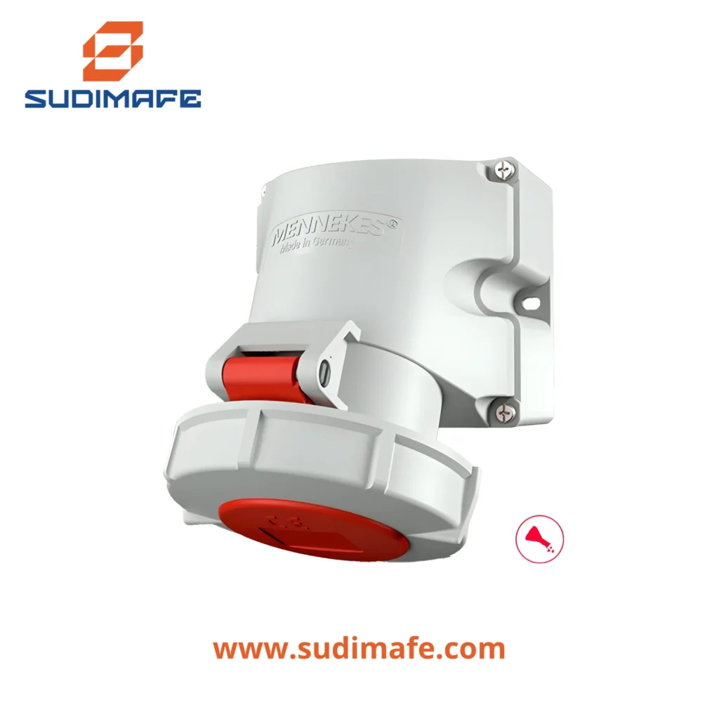 Toma visible Mennekes 32A 3P+N+T 415V rojo 6H IP67