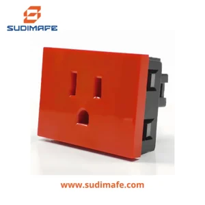 Toma americano Cambre NEMA 5-15R 15A 125V rojo de 2 módulos