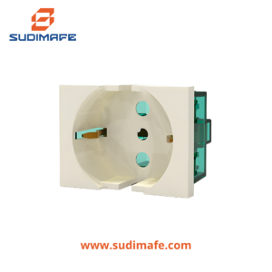 Toma Schuko Cambre 10/16A 250V blanco con protección de 2 módulos