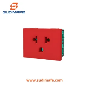 oma universal Cambre 10A 15A 250V euroamericano rojo de 2 módulos