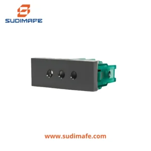 Toma 3 en Línea Bipolar L/T 10A 250V Gris con Protección Cambre