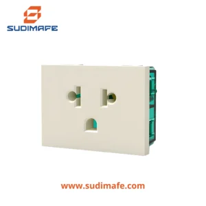 Toma universal L/T 10A 15A 250V euroamericano blanco Cambre 2 módulos