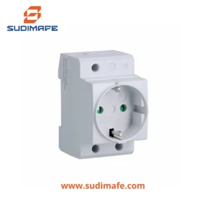 Tomacorriente riel DIN Schuko Hager 10/16A 2P+T 230VAC"