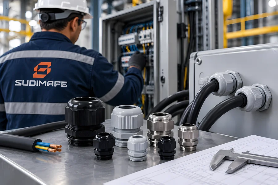 Prensaestopas industriales para elegir el tamaño correcto en instalaciones eléctricas industriales
