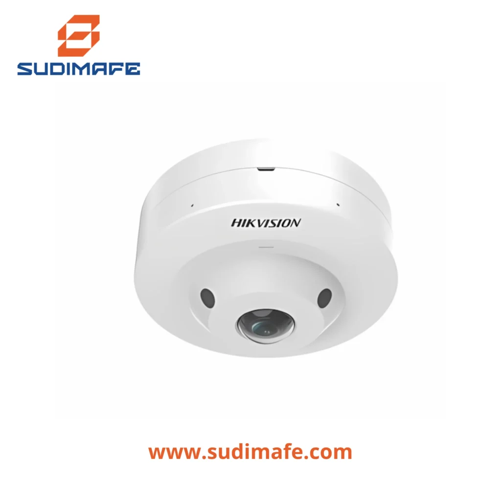 cámara ojo de pez hikvision 3K con luz híbrida, audio y visión de 180°