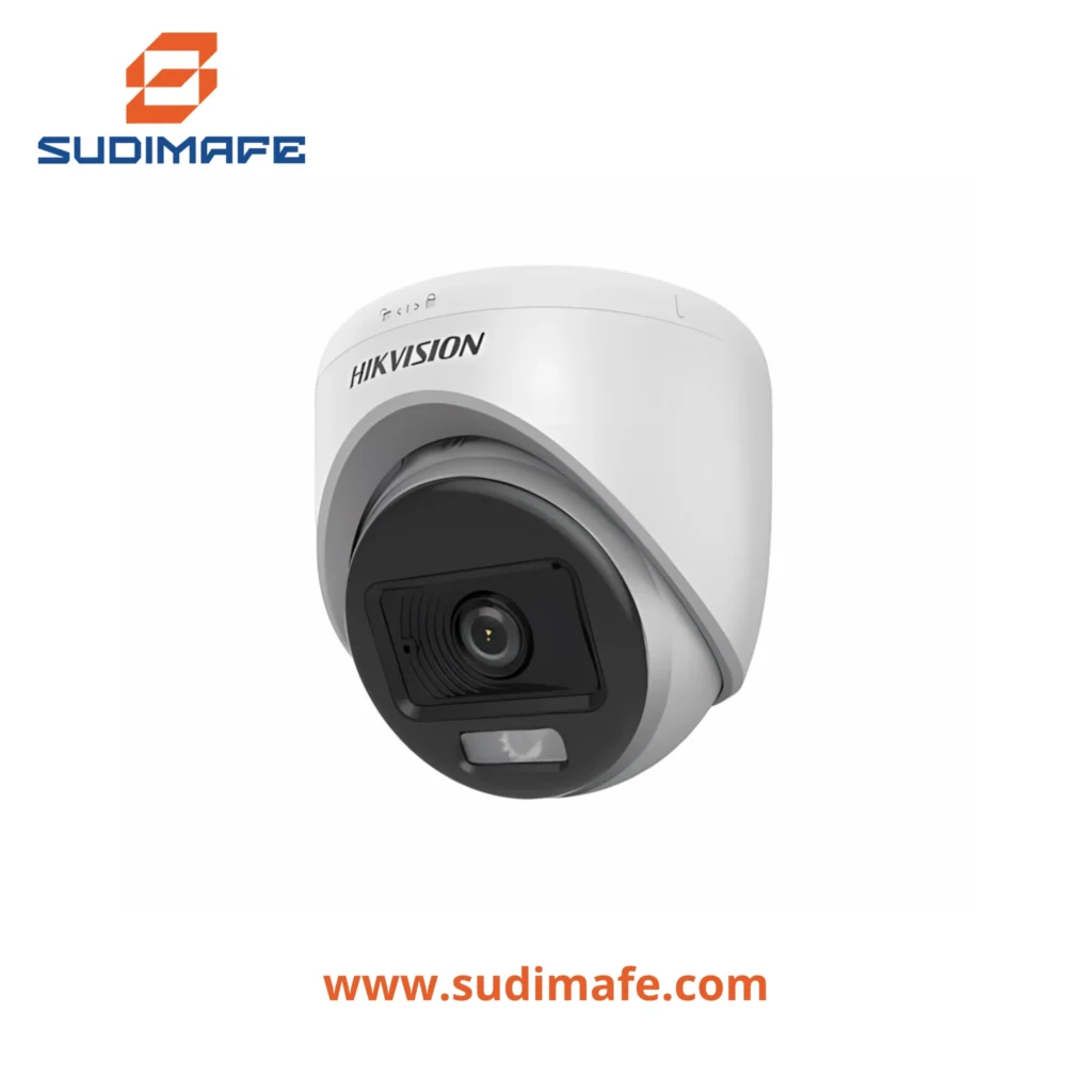 cámara domo hikvision 2mp tipo turret ColorVu con audio y lente de 2.8 mm