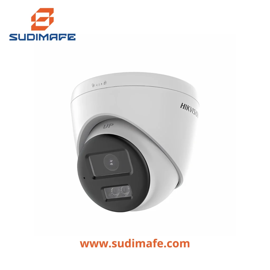 cámara domo hikvision sirena tipo turret 3K con audio de dos vías y lente de 2.8 mm